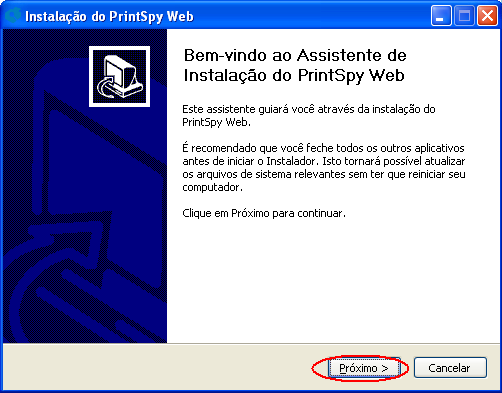 Bem-vindo ao instalador do PrintSpy Web