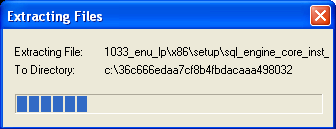 Extraindo arquivos do instalador do SQL Express 2012